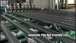 Automatic Pipe Roll Grooving Line | 6-Station 12-Head Double-End Grooving Machine